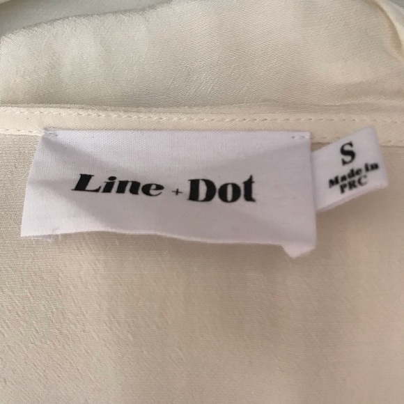 Line & Dot Cream Wrap Top Small - Picture 3 of 3